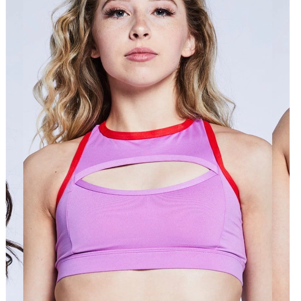 Jo+Jax - extra small adult Illusion top. 
Orchid/Bright Cherry